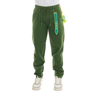 PANTALACCIO IN MISTO LINO VERDE